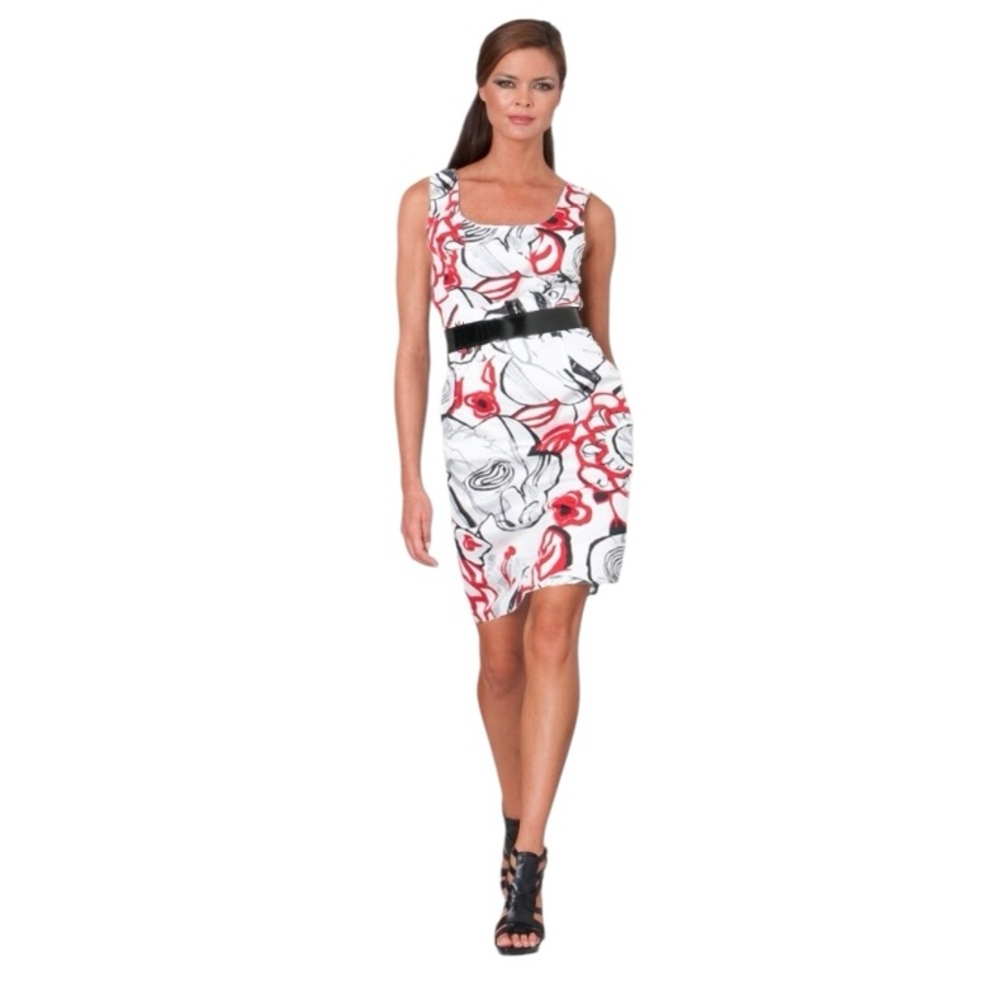 Women’s Nue By Shani sheath dress 10 Nordstrom’s Floral glam Slimming Stretch